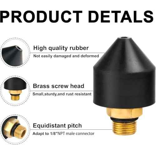 Kodilin 3PCS 1/8-Inch Rubber Tip Set for Air Blow Gun