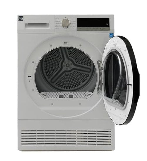 Kenmore 4.0 cu. ft. Ventless Compact Front Load Electric Dryer-with Guard to Reduce Wrinkles & Static-Sanitize and Smart Sensor Drying-LED-Energy Star Certified, White