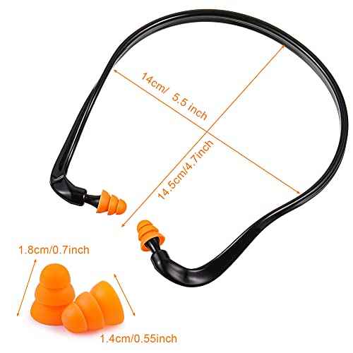 8 Pair Banded Ear Plugs Silicone Hearing Bands Lightweight Shooting Range Earplugs for Hearing Protection, Construction Work, Sleeping, Concerts, Motor Sports Racing (Black)