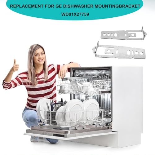 MAREKINEKO WD01X27759 Dishwasher Mounting Bracket 2 Pack with Screws - Compatible with GE Hotpoint