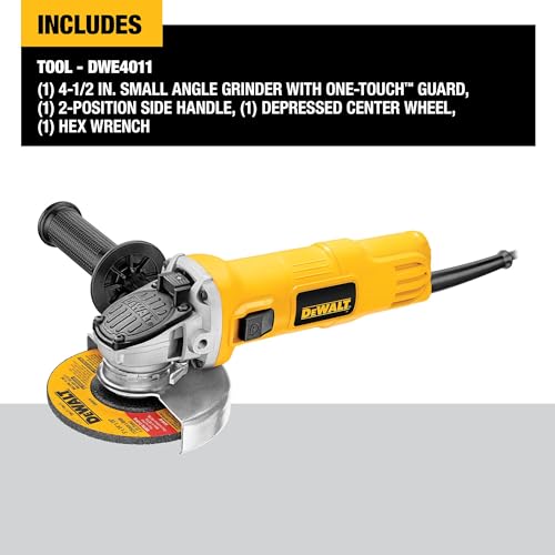 DEWALT 4-1/2 Inch Angle Grinder with One-Touch Guard - Corded Power Tool, DWE4011 (Angle Grinder Only)