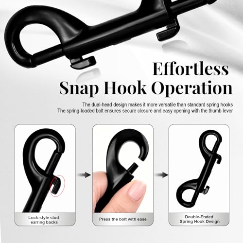 Heavy Duty Zinc Alloy Snap Hooks - 3.5 Inch, 110lb Load, Pack of 4