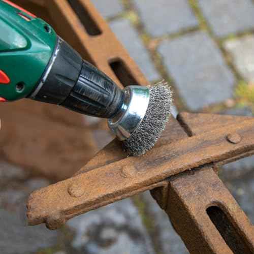 2 Inch Wire Cup Brush Set for Drill - 1/4 Inch Round Shank Abrasive Wire Cup Brush - Stainless Steel Crimped Carbon Steel Brush for Rust,Cleaning,Deburring,Removing Paint