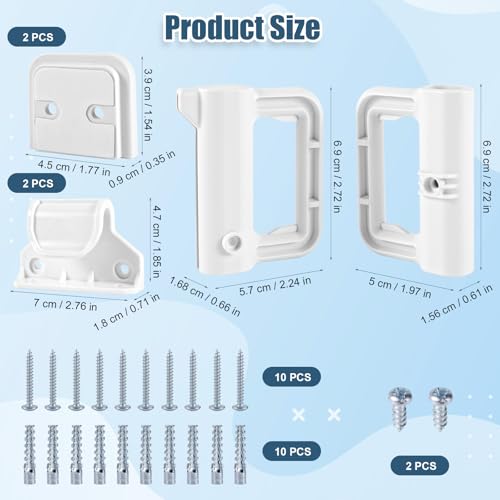 Baby Gate Replacement Parts Kit with Hardware, Wall Mounting Kit, Accessories - Brackets, Hooks, Latches, Screws for Mesh and Retractable Gates