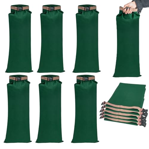 6 Pack Flood Water Barrier Sand Bags,Thickened Long Canvas Flood Protection Sandbags,Winter Bags for Swimming Pool Covers,Reusable Quick Flood Barrier for Home Flood Control