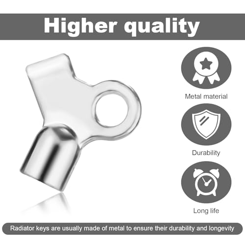 6 Pcs Radiator Bleed Valve Keys with 2 Pcs Keychains, Hot Water Radiator Bleeder Key Radiator Bleeding Air Valve Key Accessories for Venting Old Domestic Radiators Tool