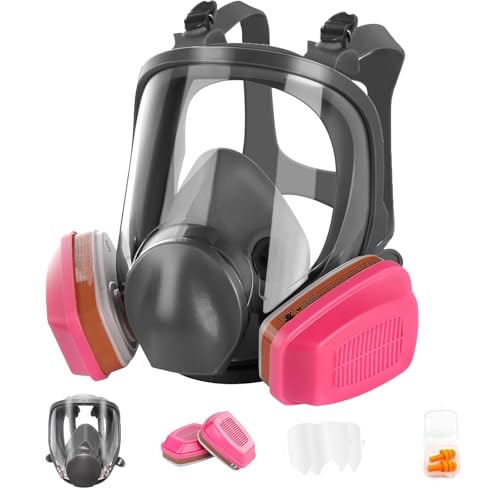 Full Face Respirator Mask 6800-ReusableRespirator Mask with 60921 Filters, ldeal for Painting, Spraying, DustProtection, Chemical Safety, Woodworking,Construction, and DlY Projects