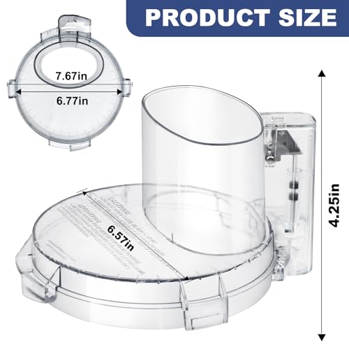 IHOUMEX DFP-14NWBCT1 4-Lug Work Bowl Cover for Cuisinart DFP-14 Series, 7.6x4.3in