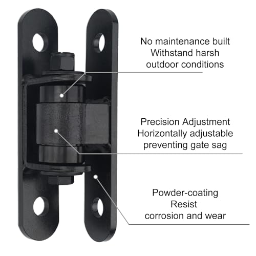 Joytrace Heavy Duty Bolt On Sealed Bearing Gate Hinges for Large Driveway Gates 1100lbs Adjustable Industrial Hinge for Wood Metal Swing Gate Hinges