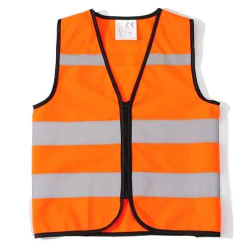 High Visibility Kids Safety Vest,Toddler Safety Vest,Reflective Vest Kids,Toddler Construction Vest For Cycling &Running,Orange XS/Zipper