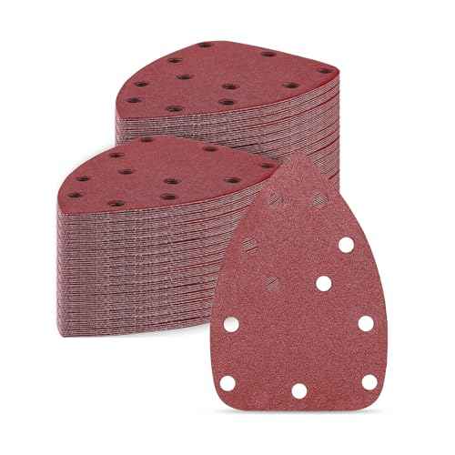 Sandpaper Sanding Discs Set: DEKOPRO 50 PCS Mouse Detail Sander Sandpaper Include 40,80,120,180,240 Grit