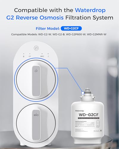 Waterdrop G2CF Replacement Water Filter for G2 & G2P600 & G2MNR RO Systems - 1 Pack