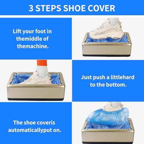 100 Pack of Disposable Shoe Covers for Indoors with T-buckle, Non-Slip Shoe Booties Covers for Automatic Shoe Dispensers, Can Be Used in Laboratories, Homes, Stores, and Other Public Places