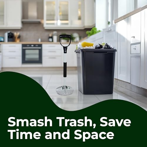TAMP-IT Pro Manual Trash Compactor Tool 22 x 5.25 Inches with Extension – Heavy Duty Waste Smasher for Kitchen and Outdoor Use