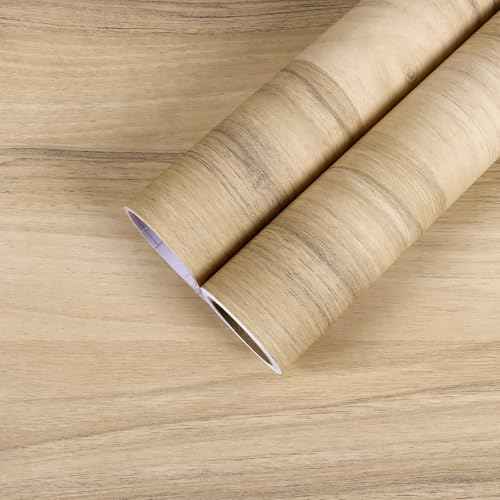 CHIHUT 12¡±x100¡± Light Oak Wood Grain Contact Paper Peel and Stick Wood Look Wallpaper Waterproof Self Adhesive Contact Paper Wood Vinyl Wrap Decorative Wooden Wall Paper for Countertops Cabinets