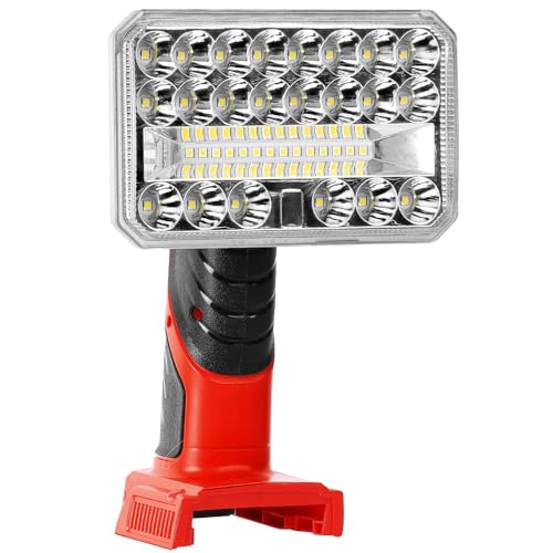 18W LED Work Light for Milwaukee M18 18V Lithium-Ion Battery, 2000 Lumen Al Alloy Flashlight Spotlight with USB Port, 3 Brightness Modes Indoor Outdoor Use(Battery Not Included)