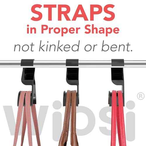 Wiosi Premium Black Purse Hanger Closet Set of 3 - Durable Acrylic Organizers and Storage Bag Hanger for Luxury Closet - Purse Hanger Holder for Handbags, Premium Backpack Purse Hooks