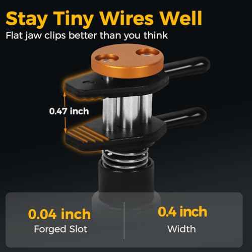 Helping Hands Clamp Metal, Adjustable Third Hand Soldering Holder Stand For Electronics, Hobby DIY, Craft, Jewelry, PCB Repair Solder Aid Station (Yellowblack, small)