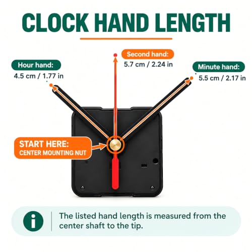 Silent Quartz Clock Movement Kit with Hands Replacement for Wall Clocks