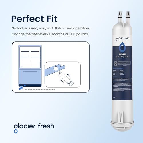 GLACIER FRESH EDR3RXD1 Water Filter Set - 3 Pack Compatible with 4396841, Long-Lasting Replacement