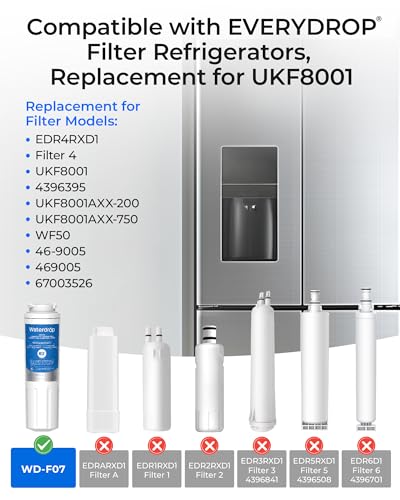 Waterdrop 3-Pack Replacement Water Filter for Whirlpool EDR4RXD1 - Compatible with Filter 4
