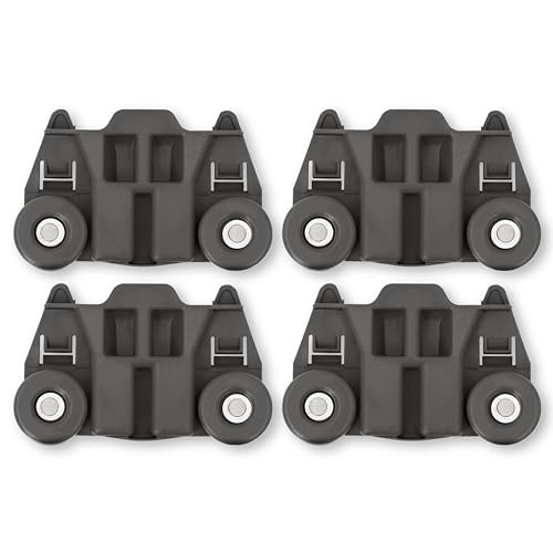 BlueStars W10195417 Lower Dishwasher Rack Wheel with Steel Screws (4-Pack)
