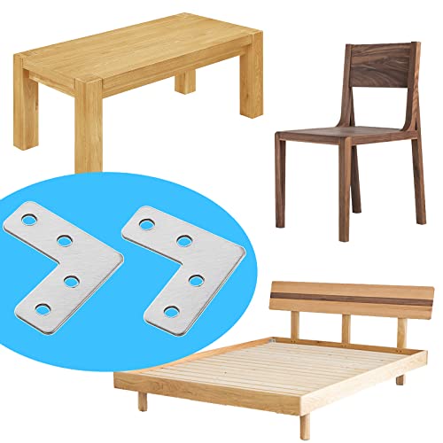 20pcs Flat Corner Brace 1.57x1.57 inch Heavy Duty L Brackets for Furniture Shelves