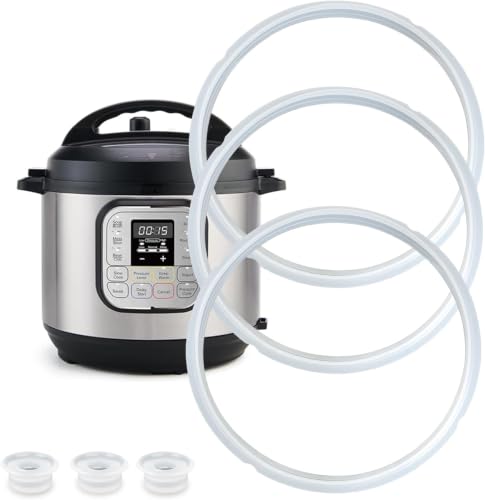 Vipdrive 3-Pack 6 Qt Silicone Instant Pot Replacement Sealing Rings - Clear, Food-Grade Gaskets