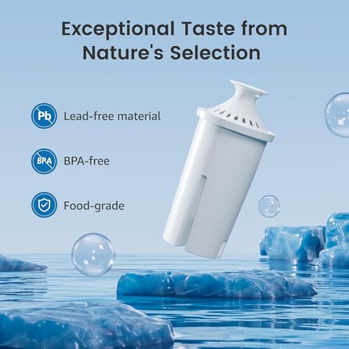 AQUA CREST 6-Pack Water Filter Replacement for Brita Pitchers & Dispensers - NSF Certified