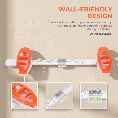Luocute Picture Hanging Level Tool - Sturdy ABS Wall Decor Alignment Ruler