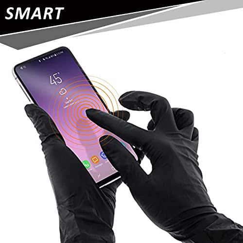 PROMEDIX P Black Medium Nitrile Disposable Gloves 4mil - 100 Count, Latex-Free, Powder-Free Food Safe Household Gloves