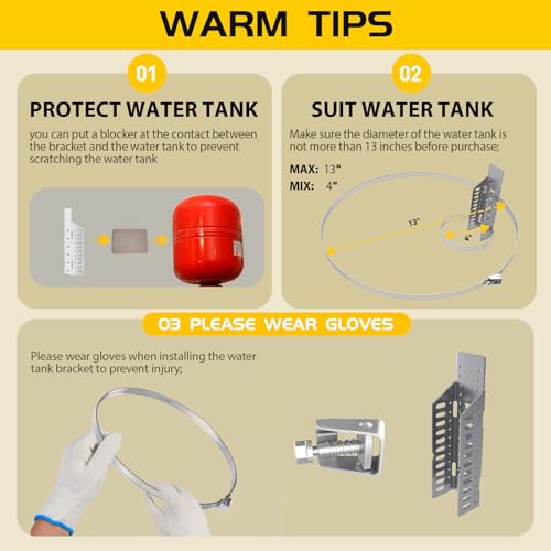 JUGGHOME 1 Set Expansion Tank Mounting Bracket with Support Straps for Hot Water & Propane Tanks