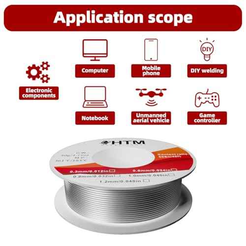 HengTianMei 60/40 Rosin Core Low Temp Tin Lead Solder Wire, for Soldering Electronic Devices (1.2mm/50g)