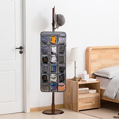 ANZORG Grey Dual-Sided Hanging Closet Organizer with 26 Pockets for Baby & Kids Storage