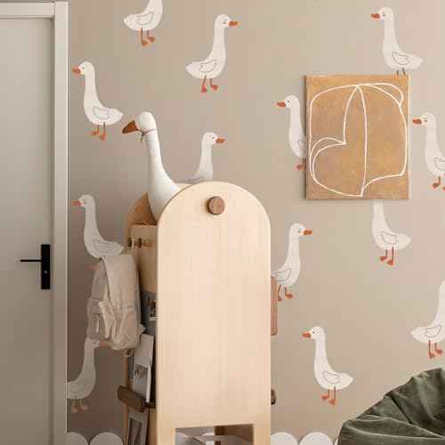 Cute Duck Wall Stickers Peel and Stick Removable Wall Decals for Kids Bedroom Nursery Living Room TV Wall Decor