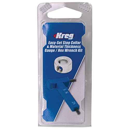 Kreg KPHA330 Easy-Set Stop Collar & Material Thickness Gauge/Hex Wrench Kit