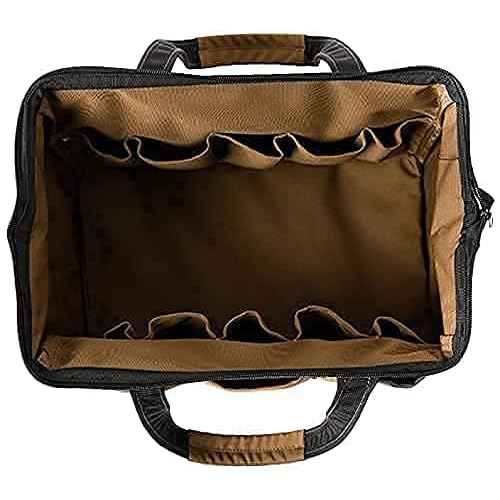 Coreflex 14 inch Wide-Mouth Tool Bag, Gear Bag, Multiple Purpose - for Plumbers, Electricians, Handymen also good for daily use, office use and camping. (Tan)