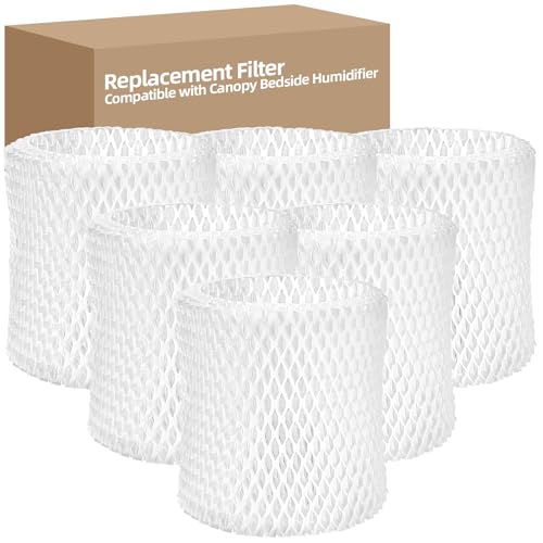 DerBlue 6 Pack Humidifier Replacement Filter for Canopy Bedside & Nursery Humidifiers – Wood Pulp