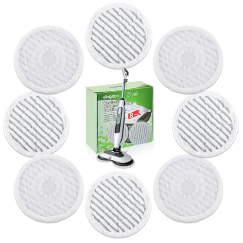 Vickorpen 8 Pack Shark Steam Mop Replacement Pads – Washable Microfiber, Snap-On Fit