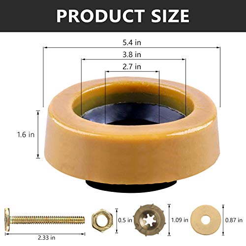 Extra Thick Wax Ring for Toilet Replacement Kit with Flange Bolts