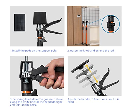 Adjustable Steel Telescopic Support Pole 49-114 Inch for Construction & Drywall