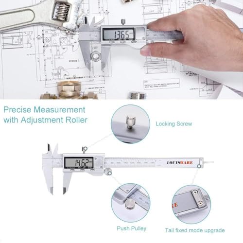 Digital Caliper Measuring Tool, Stainless Steel Vernier Micrometer