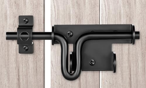 1 Pack Heavy Duty Slide Bolt Gate Latch, Bi-Directional Fence Lock, Rust-Resistant Steel