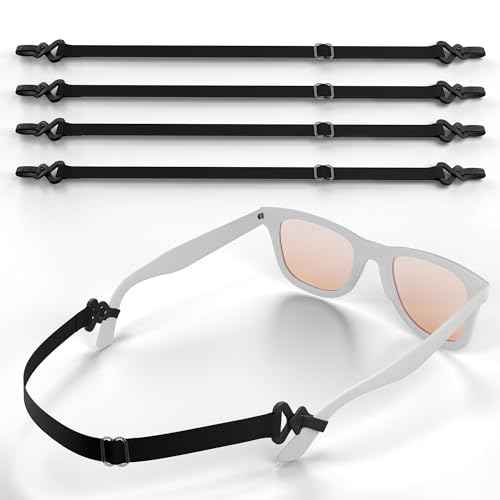 X-Protector Eye Glasses Strap - 4 PCS, Black - Sunglasses Strap with Universal Glasses Holder - Adjustable Eyeglasses Straps