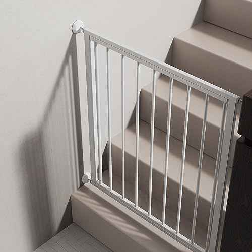 ICERO Baby Gate Wall Protector - Protect Walls & Doorways from Pet & Dog Gates - Pressure Mounted Gates Work on Stairs - Gates Wall Cups - 4 Pack - White