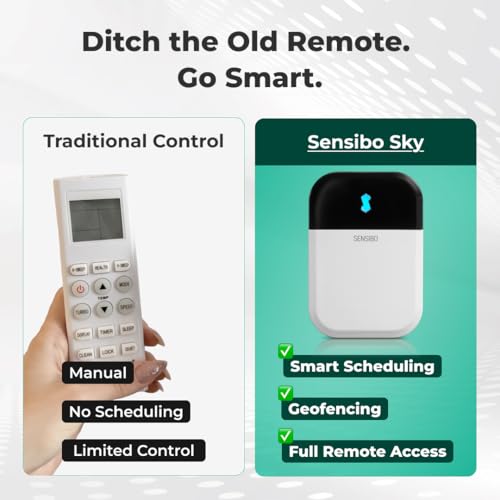 Sensibo Sky White Smart WiFi Air Conditioner Controller - Energy Saving, Easy DIY Installation, Voice Compatible