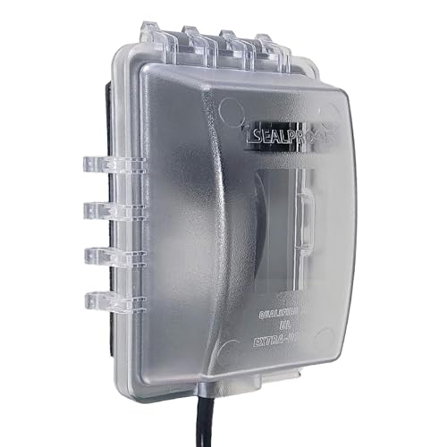 Sealproof 1-Gang Weatherproof Exterior Outlet Cover & Box Kit - Lockable, Horizontal/Vertical Use