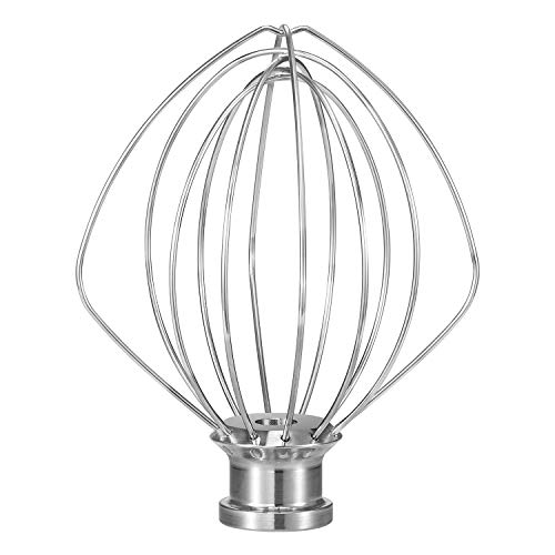 OUOLife 6-Wire Dishwasher Safe Whisk Attachment for KitchenAid 4.5-5 Qt Tilt-Head Mixers