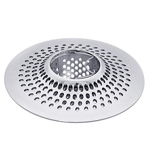 LEKEYE Silver Stainless Steel Drain Hair Catcher for Bathtub Shower Drain Protector