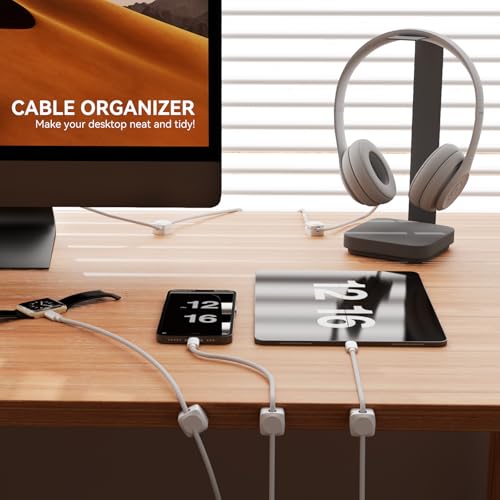 Daisyhome White Rotatable Cord Organizer with Strong Adhesive, 8-Pack